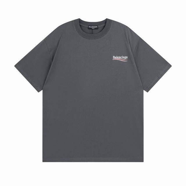 Balenciaga wave cola print couple short-sleeved shirt. Color: 1 color smoky gray