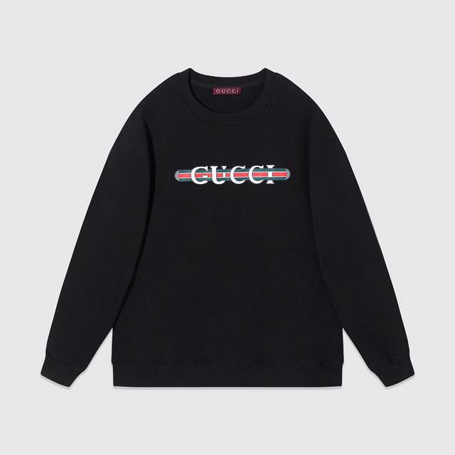 979G Home-24Fw Red Lacquer Double G Printed Round Neck Sweatshirt 460g Weight-Bl
