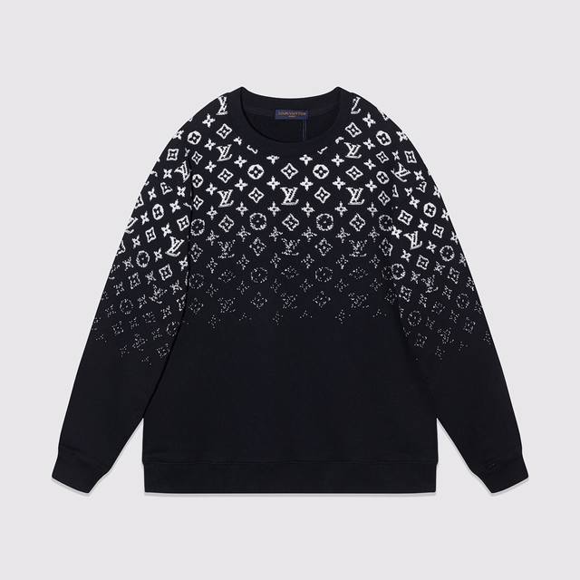 973 Donkey Home Gradient Full Print Pullover Sweatshirt - 460g Weight - Black -