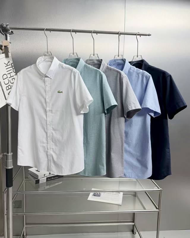 Lacoste 25Ss new summer premium Oxford cotton shirt with a loose, casual lapel a