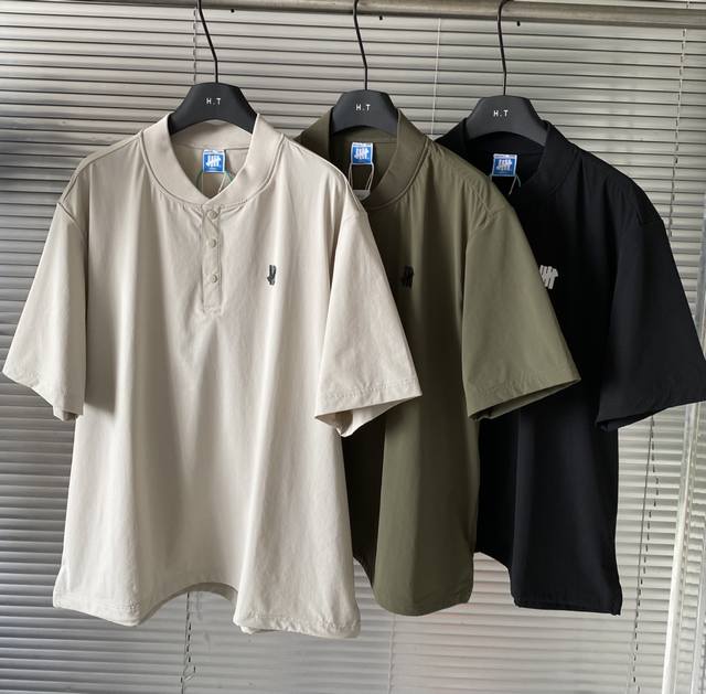 New Undefeated five-stripe American Henley collar woven quick-dry T-shirt for me