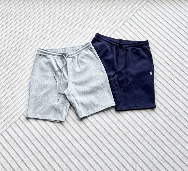 Pony embroidered shorts in gray and navy, S-XL. High-quality custom-made Ralph L