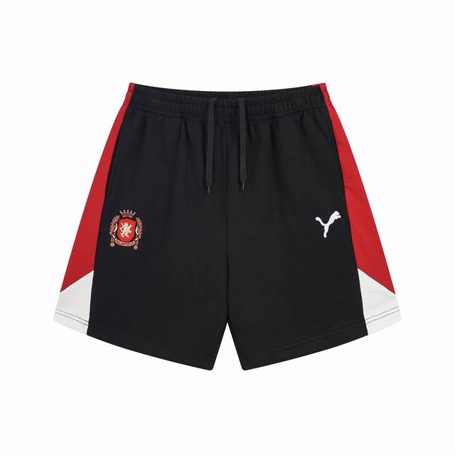 Balenciaga 2025 New Style Collaboration with Puma, Patchwork Embroidered Shorts.