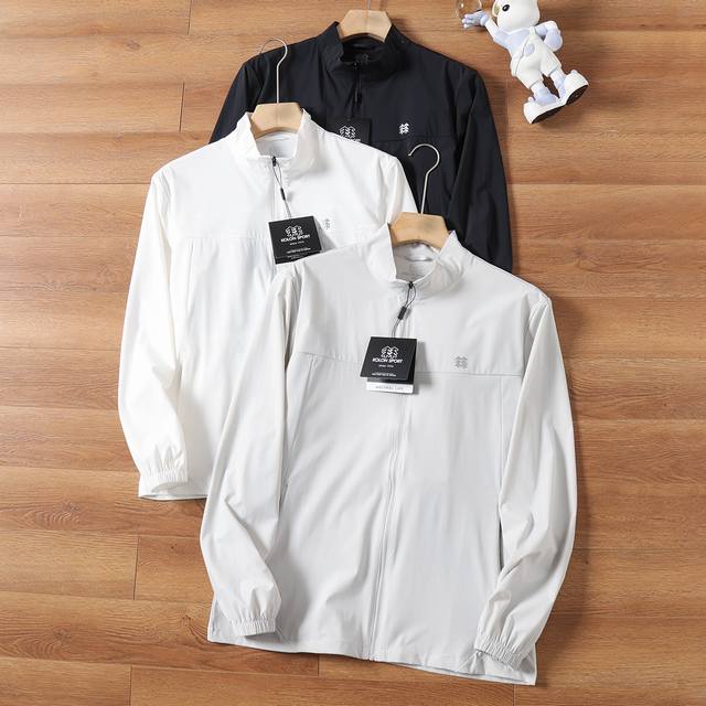 offers the Kolon Sport lightweight outdoor cool-feel stand-collar sun protection