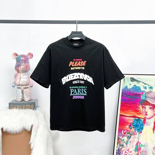 Top-of-the-line stock photo Paris 25Ss colorful letter print + reverse letter em