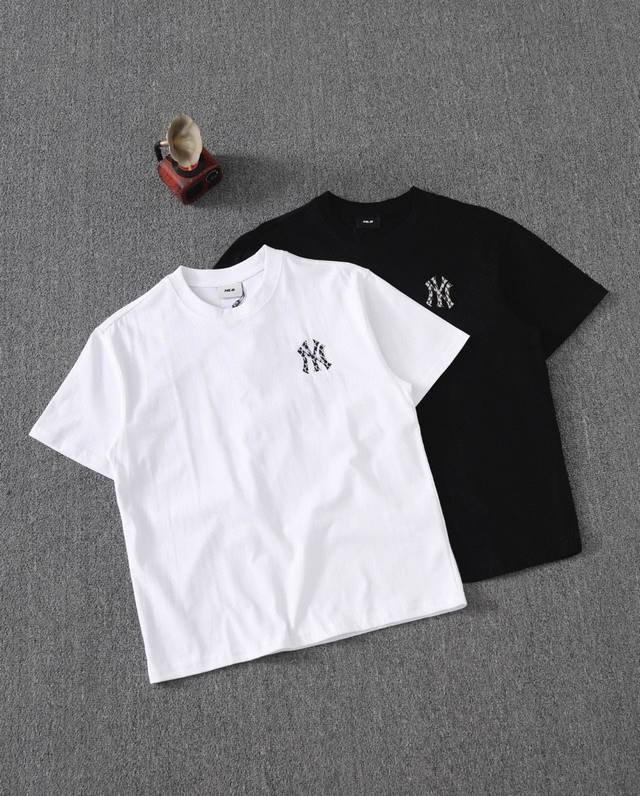 Mlb men's and women's couple embroidered print series sports T-shirts with large