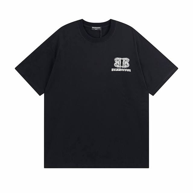 Top-of-the-line, bulky details Paris23Ss double-B logo embroidered short sleeves