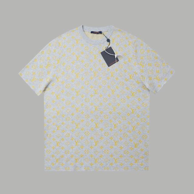 Premium Edition Lv Monogram Short-Sleeved Crewneck Shirt. This crewneck sweater