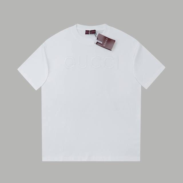 High-Release Gu*Ci 2025 Ss New Short-Sleeve Gu Letter Embroidery Short-Sleeve Li