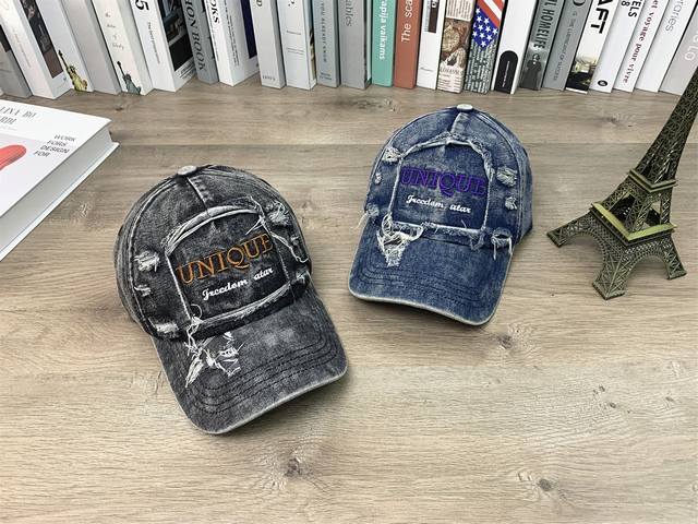 9676 Summer distressed soft top baseball cap casual duckbill cap for men and wom