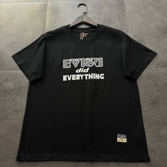 Evisu Fushen 2025 new seagull large M printed short-sleeved T-shirt Color: Black
