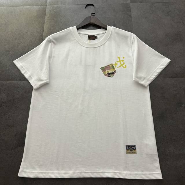 Evisu Fushen 2025 Spring New Product Multi-element Buddha Head Print Short Sleev