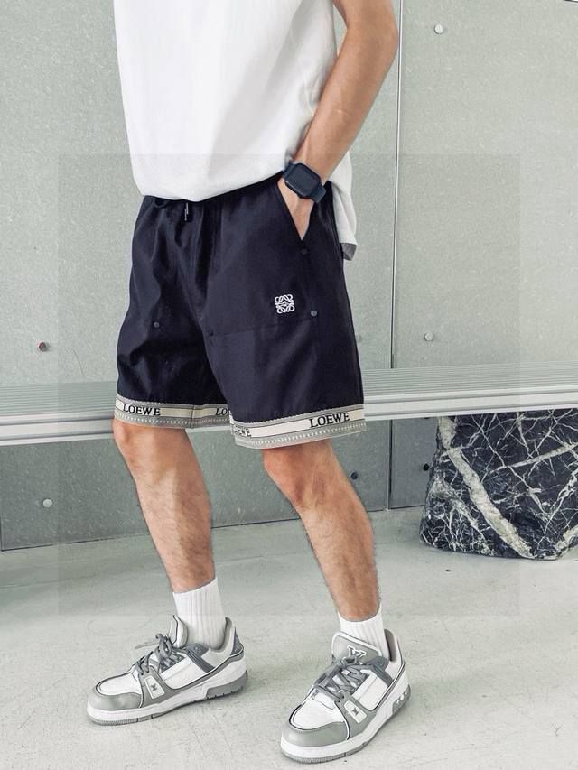 Product Name: Lo&We 23Ss Webbing Splicing Orange Knit Embroidered Logo Shorts Cr