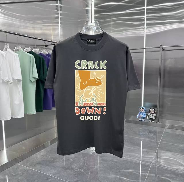 Gucci Nordic cartoon series counter retro couple print short-sleeved T-shirt wit