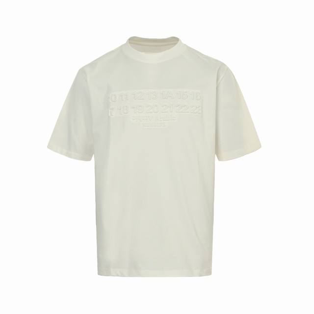 Maison Margiela 25Ss embossed letter short-sleeved fabric is custom-woven and dy
