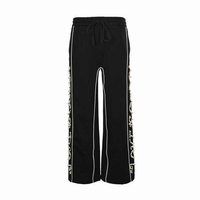 Good Brand Love Is Good Pearl Casual Pants Unisex 500g Fabric Color: Black Blue