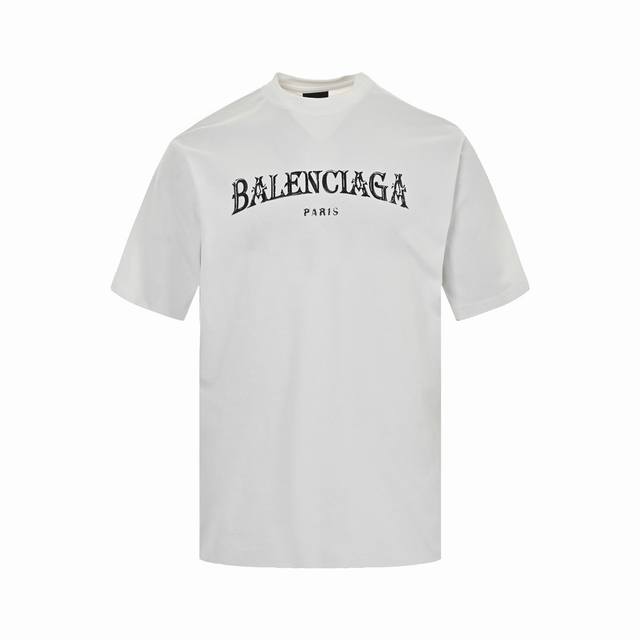 Balenciaga 24Ss Sanskrit letters three-dimensional print short-sleeved fabric is