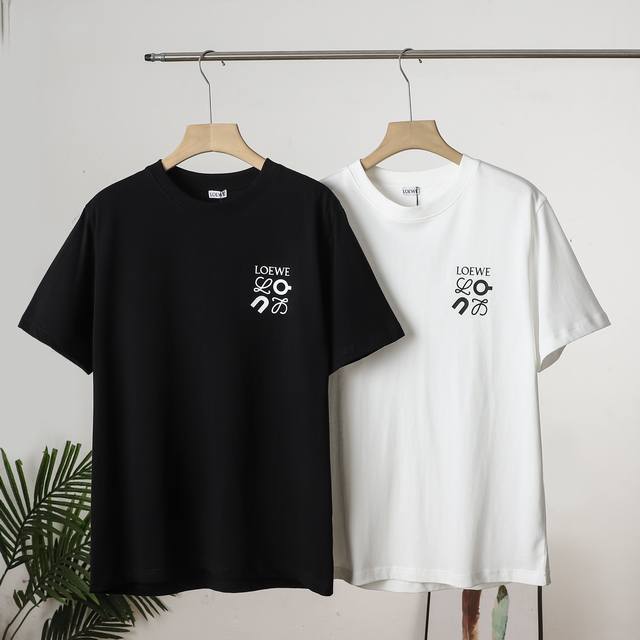 Loewe Chest Lettering Offset Short-Sleeve 25Ss Loose Casual T-Shirt Unisex Color