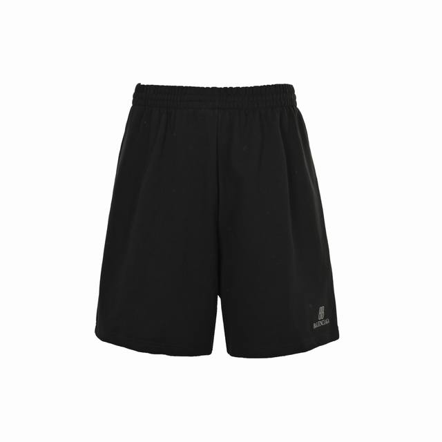 Balenciaga 25Ss uppercase double B Paris letter embroidered shorts are made of c
