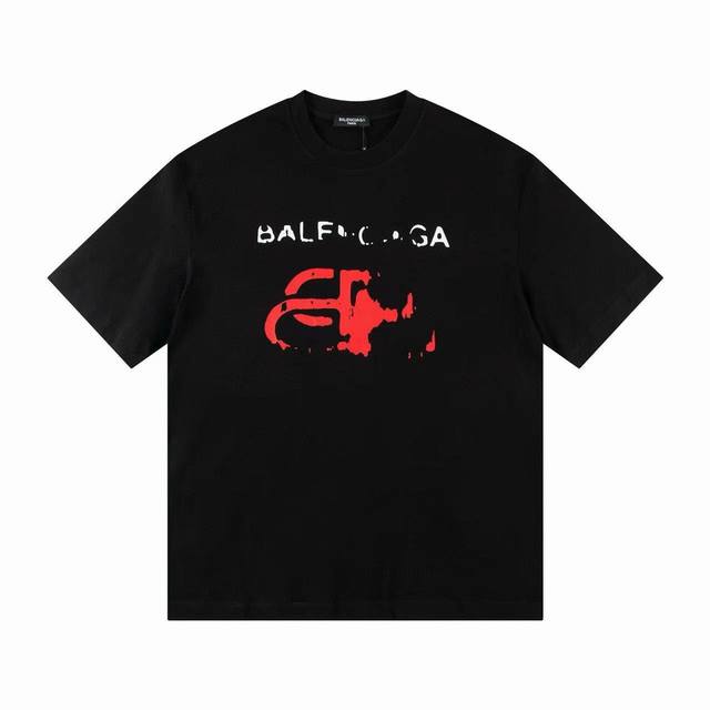 Balenciga 24 early spring new T-shirt classic Logo Fabric: 240g double yarn high