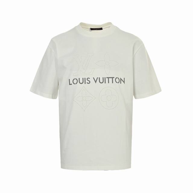 Louis Vuitton 25Ss pearl hot diamond logo reflective letter print short-sleeved