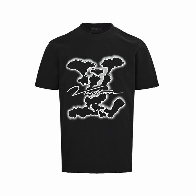 Louis Vuitton 25Ss Cloud Logo Embroidered Short Sleeves. Made of 32s double yarn