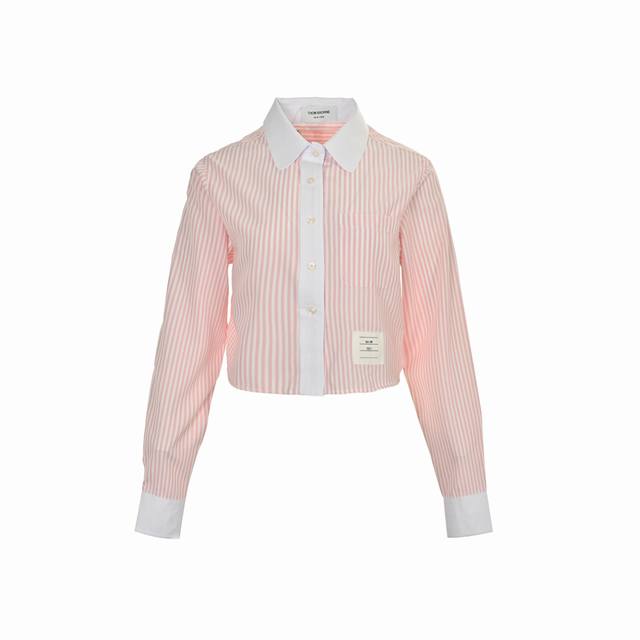 Thom Browne 25Ss Pink Striped Women's Shirt Tb Oxford Short Sleeve Yarn-Dyed Str