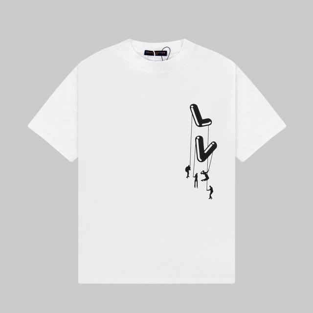 Louis Vuitton 23Ss Paratrooper Pattern Print Classic Short Sleeve T-shirt - Fabr