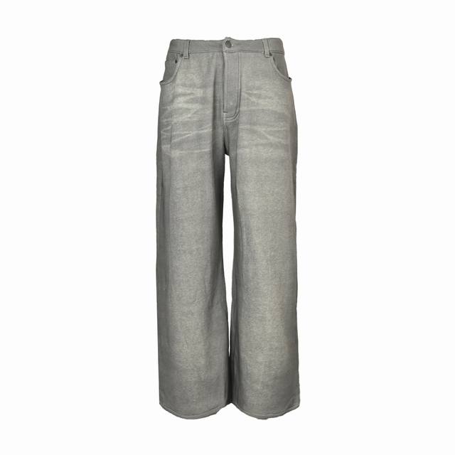 Acne Studios grey washed distressed trousers are custom-woven with a G scale-pat