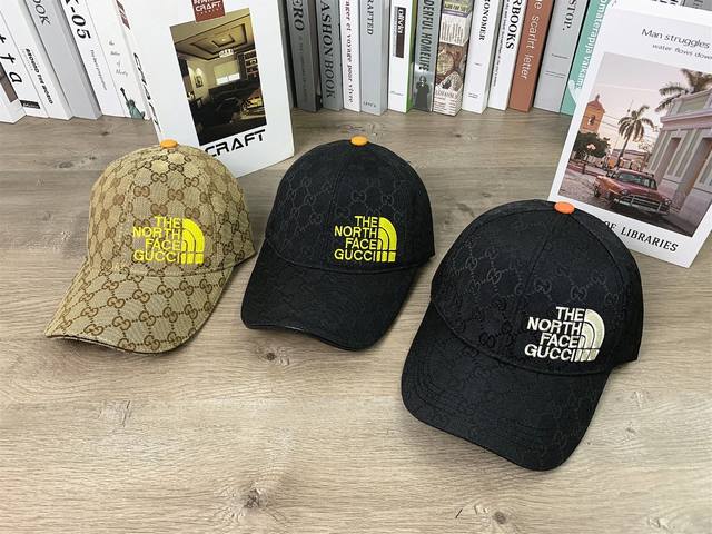 9502 The North Face co-branded Gucci hardtop baseball cap for men and women, cas