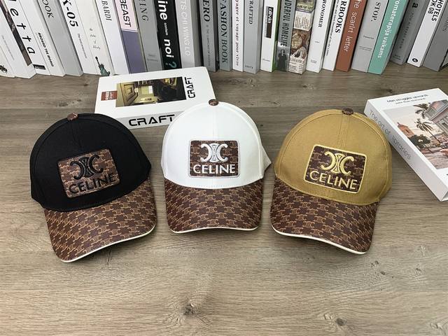 9500 Celine Celine color matching baseball cap hard top hat men and women casual