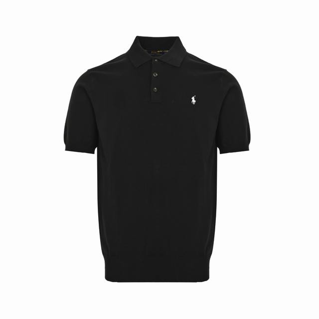Ralph Lauren knitted pony embroidered lapel Polo short-sleeved classic style. Ma