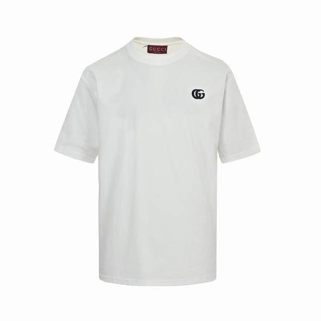 Gucci 25Ss Gg embroidered short sleeves with double G high-density 3D embroidere