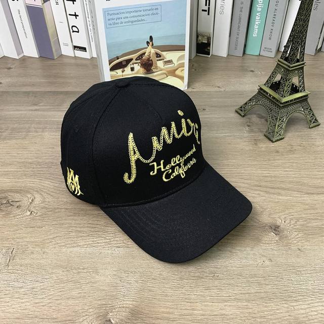 9486 Amiri embroidered letters hard top baseball cap for men and women all-match