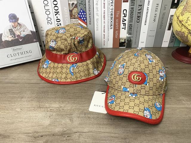 9198 Baseball cap bucket hat Gucci cartoon Jingle cat print duckbill cap bucket