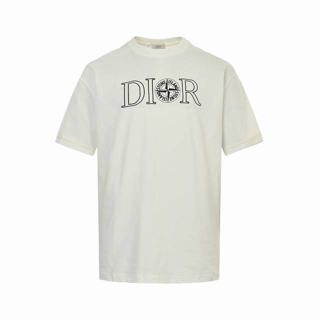 Dior Stone Island co-branded embroidered short-sleeved tatami embroidery craftsm