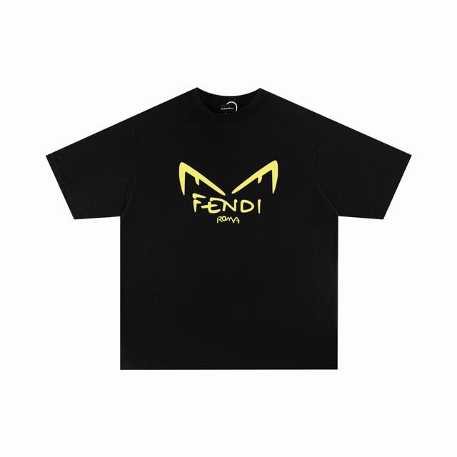 Fendi couple short-sleeved T-shirt half-sleeved T-shirt St552 double yarn thicke
