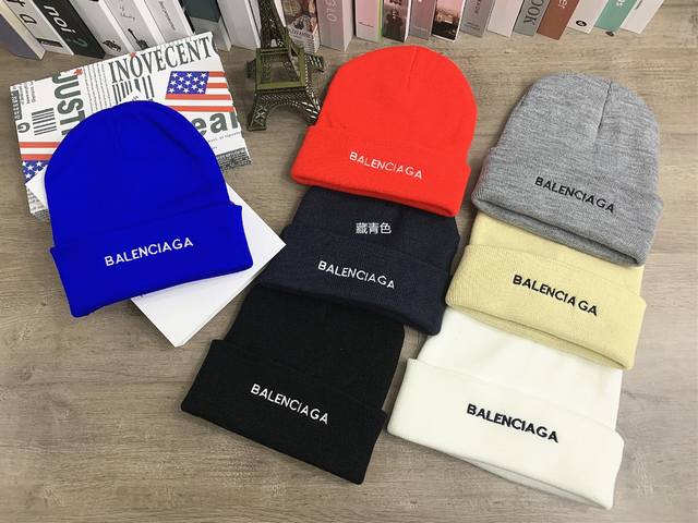 8725 Balenciaga letter embroidered knitted hat for men and women all-match wool
