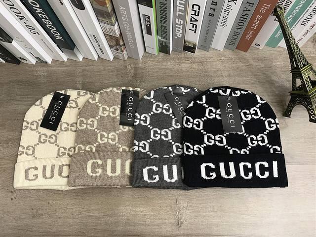 8722 Gucci Gucci wool hat full print knitted hat for men and womenOne size fits