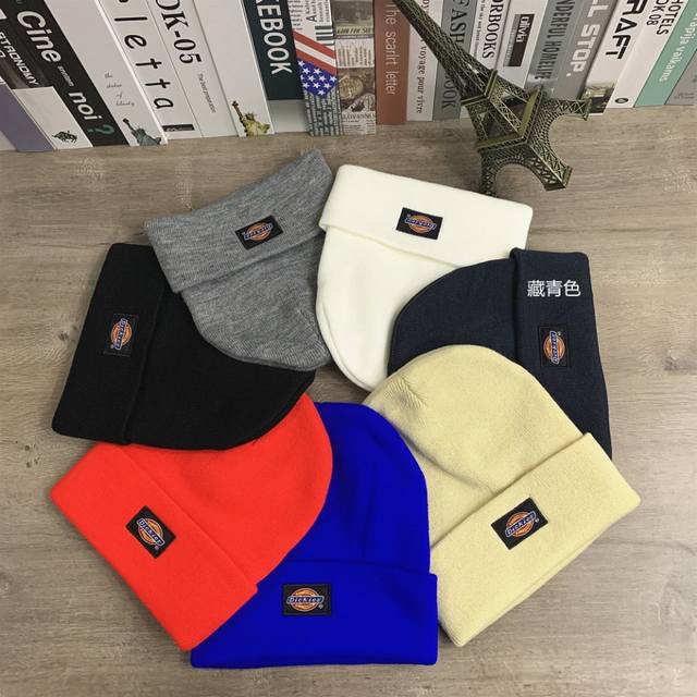 8718 Dickies patch embroidered wool hat autumn and winter cold hat for men and w