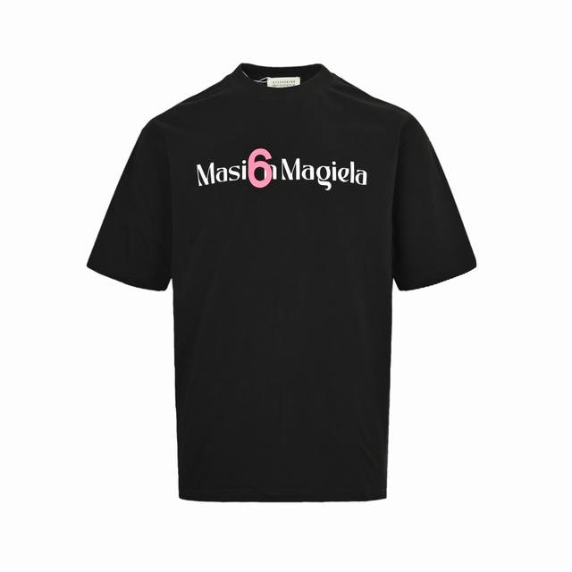 Maison Margiela 25Ss alphanumeric pink 6 printed short-sleeved logo logo, exquis