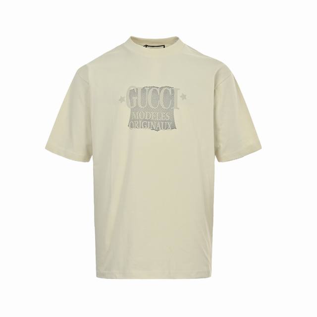 Gucci 24Ss star label printed short-sleeves. Color: solid. High-temperature foam