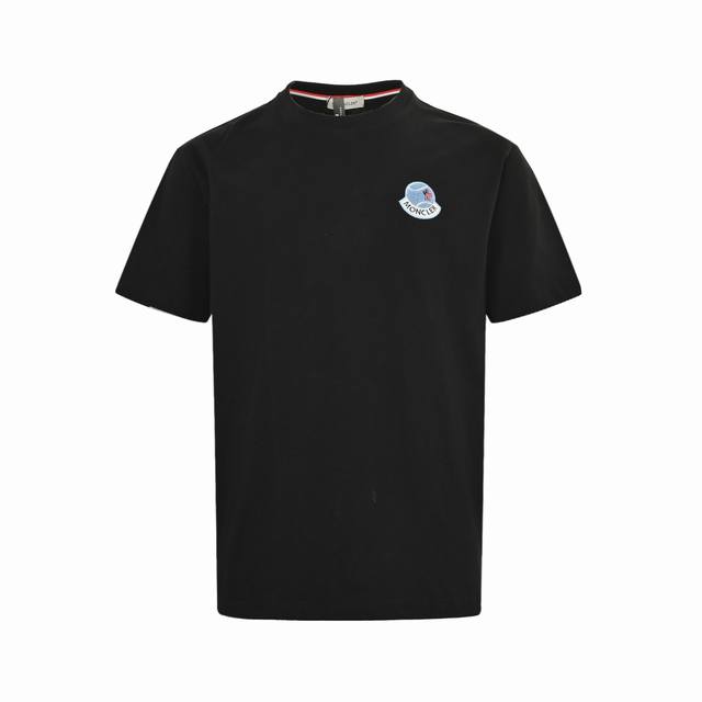 Moncler 25Ss flocked towel logo short-sleeved top is made from 260g combed cotto
