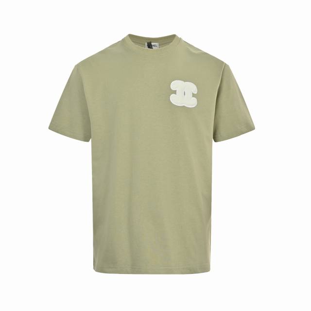 Chanel Army Green Double C Loog Towel Embroidered Short Sleeves This army green