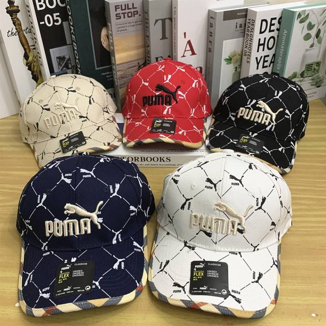 8570 Puma Puma baseball cap summer all-match cap Adjustable color: apricot white
