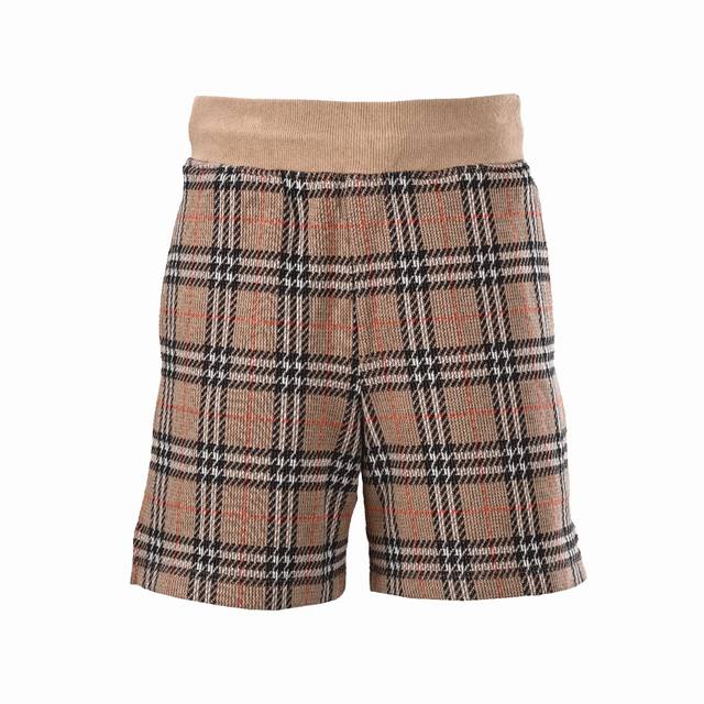 Burberry Bbr yellow checkered cotton blend checkered shorts are made of cotton a