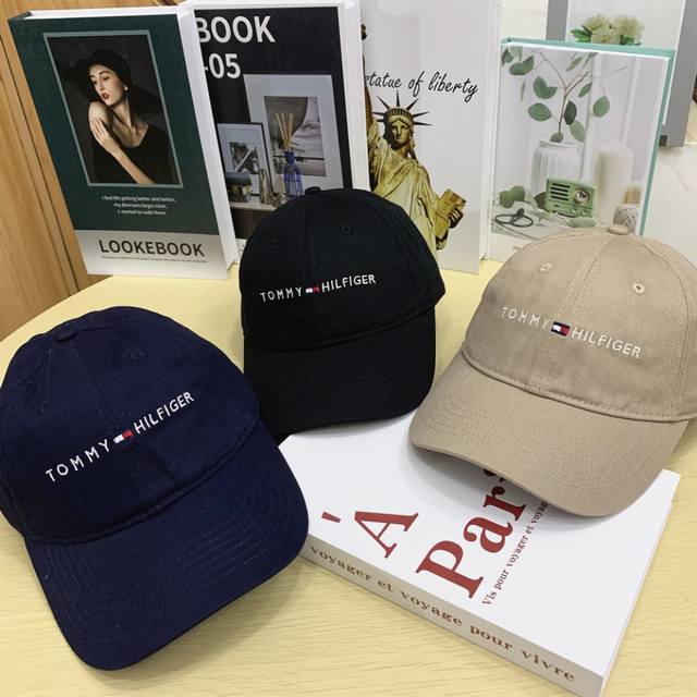 8558 Tommy embroidered letters baseball cap casual outdoor versatile duckbill ca