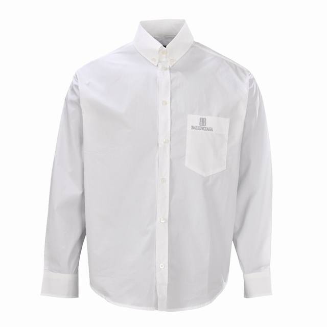 Balenciaga Blcg Nano Bb embroidered long-sleeved shirt is custom-made with plain