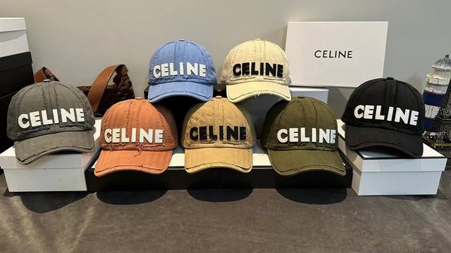 8506 Celine distressed baseball cap for men and women, versatile cap, summer ess