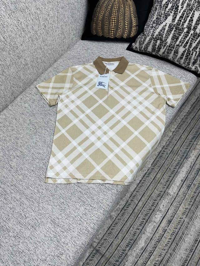 High-end Burberry 25Ss new plaid pullover slim-fit short-sleeved polo shirt, hig